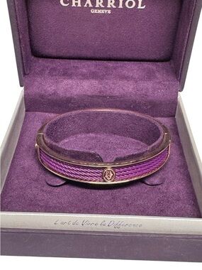 Charriol PLum Forever rose gold steel PVD braided woven boho bangle